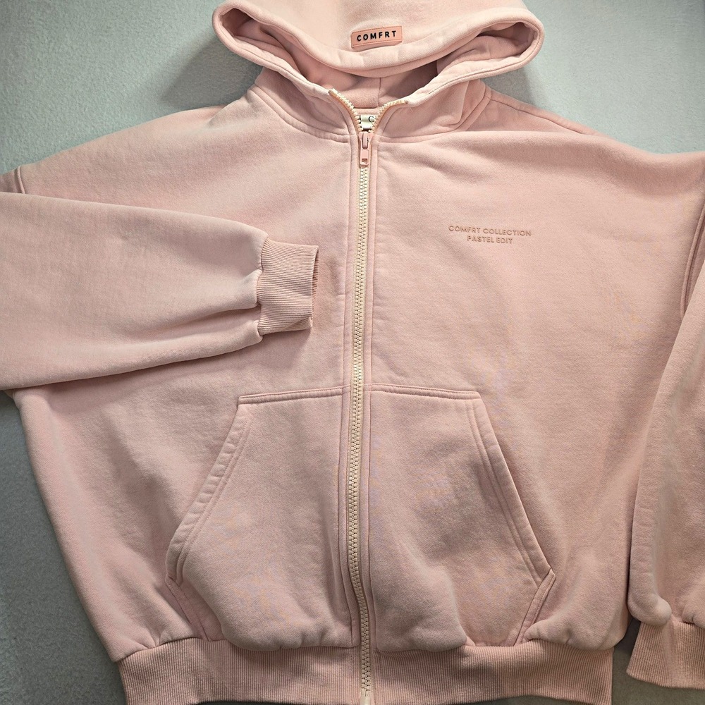 Comfrt Pastel Collection Zip Hoodie Bubblegum Pink XS Oversized Weighted Soft...